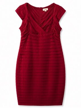 K Jordan Red Ruched Sheath Dress 20